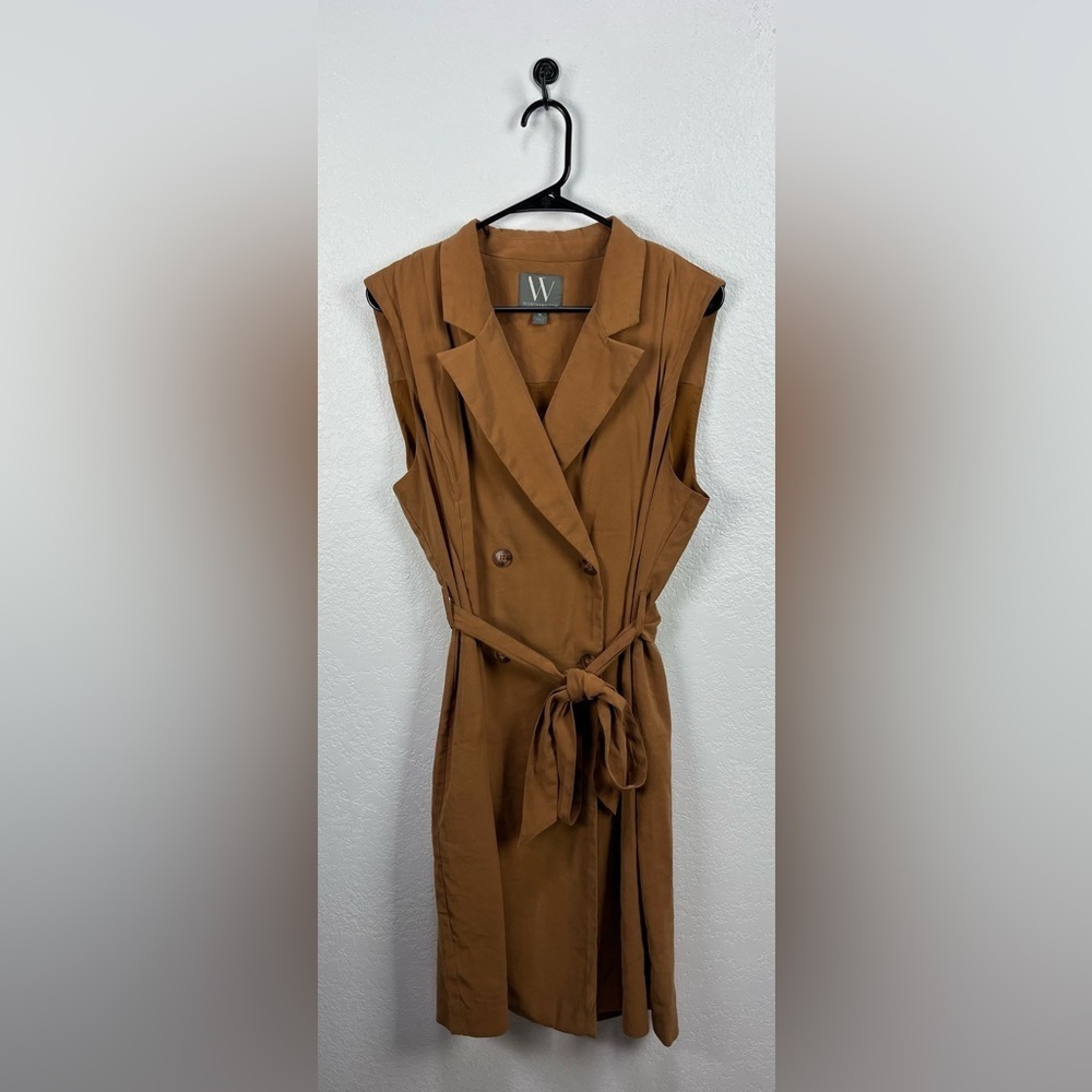 Worthington Brown Sleeveless Midi Trench Dress